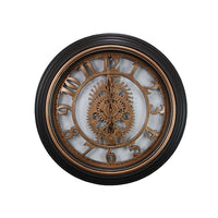 Kiera Grace – Horloge murale de 20 po avec engrenages, fini bronze-Horloge murale de 20 po de style industriel