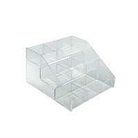 Azar Displays – Présentoir escalier à 3 niveaux pour comptoir, 9 compartiments, 12 larg. x 11,75 prof. x 7,13 haut. po (326039)-Présentoirs de comptoir