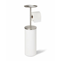 Umbra PORTALOO - Porte-papier toilette avec espace de rangement blanc et nickel-Autonome