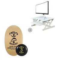 Rocelco – Ensemble de Poste de travail assis/debout ADR-W à hauteur réglable & Planche d'équilibre Indo originale, blanc-Le Rocelco ADR repose sur votre bureau et peut accueillir 1 moniteur, 1 clavier et 1 portatif. Vous pouvez le lever ou le baisser en quelques secondes seulement, vous permettant d'alterner entre une position debout ou assise pour une meilleure santé.