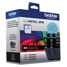 Brother - LC401XL2PKS Ensemble de 2 cartouches d’encre noire à haut rendement d’origine-L’encre d’origine Brother produit des impressions en noir et blanc nettes qui résistent à l’épreuve du temps.
