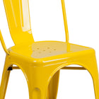 Flash Furniture – Chaise empilable d’intérieur et d’extérieur, métal, jaune fini poudré (CH31230YL)-Finition enduite de poudre jaune
