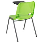 Flash Furniture - Chaise coquille ergonomique verte avec accoudoir-tablette rabattable pour droitiers, paquet de 5-Capacité de poids de 880 lb