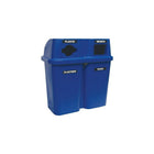 Techstar Plastics – Contenant de recyclage double Bullseye, 60 gallons, bleu (565-BLUE)-Capacité de 60 gallons américains/2 x 114 L