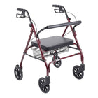 Drive Medical - Rollator bariatrique robuste avec siège rembourré, rouge-Rouge, aluminium
