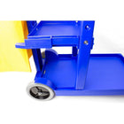 Johnny Vac – Chariot de concierge standard JS0006BU, bleu-2 roues arrière non marquantes + 2 roues avant pivotantes