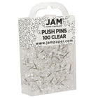 JAM Paper – Punaises, incolore, 10 paquets de 100, total de 1000 (222419050g)-Fini : lisse