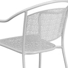 Chaise de patio avec accoudoirs et dossier arrondi, intérieur/extérieur, blanc (CO-3-WH-GG)-6