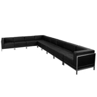Flash Furniture – Ensemble modulaire 3 avec 6 fauteuils de centre Hercules Imagination, noir-Revêtement en cuir souple noir