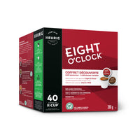 Eight O'Clock - Café découverte, saveurs Original/Colombien/Noisette - paquet de 40-La boîte Eight O'Clock Discovery présente trois cafés classiques et irrésistibles au format K-Cup®
