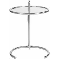 Nicer Furniture - verre table d’appoint-Cadre en chrome avec verre trempé de 19,5 de diamètre
