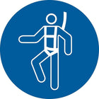 Accuform Signs - Étiquettes De Sécurité Iso Obligatoire - Portez Un Harnais De Sécurité, 4po x 4po, Vinyle, Pictogramme-Type d'affichage Adhésif
