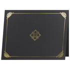 St. James - Porte-certificats/porte-documents - feuille d'or - finition lin - noir - paquet de 5-Insertion facile de documents de format lettre (8-1/2 x 11 po) dans les fentes d'angle découpées à la forme