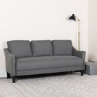 Flash Furniture - Canapé capitonné Asti, gris foncé-Un seul coussin de siège
