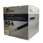 TygerWire – Câble coaxial RG6 de 1000 pi pour l’extérieur, 13 x 13 x 13 po, noir-Conducteur central en cuivre nu massif