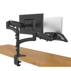ShoppingAll Support à bras entièrement réglable pour deux écrans et adaptateur pour ordinateur portable - Noir-Rangez vos câbles de manière ordonnée et organisée grâce aux clips de câbles intégrés