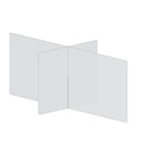 Diviseur de table à 4 voies Mark Maker - 60" L x 30" L x 31,5" H - Acrylique transparent 1/4" - Pas de traversées-Distanciation sociale jusqu'à 4 personnes