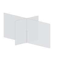 Diviseur de table à 4 voies Mark Maker - 60" L x 30" L x 31,5" H - Acrylique transparent 1/4" - Pas de traversées-Distanciation sociale jusqu'à 4 personnes