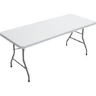 Table de banquet avec pattes pliantes, 72 po, gris clair-Résistante aux éclaboussures de café et autres liquides; se nettoie à l'aide d'un linge humide