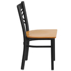 Flash Furniture - Chaise de restaurant de la série HERCULES en métal noir avec dossier en ''X''- siège bois naturel-Siège en bois fini naturel