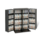 PrepacMC – Armoire de rangement multimédia verrouillable avec portes de style Shaker, noir-Noir
