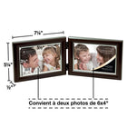 Elementals - Cadres photos doubles pour 2 photos de 6 po l x 4 po H (15,2 cm l x 10,2 cm H) - Horizontal - Paquet de 10-Cadres en feuille nacrée très élégants et attrayants