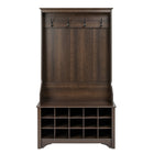 Prepac – Porte-manteaux avec compartiments pour chaussures, espresso - (ESOG-0011-1)-15 compartiments pour chaussures ( dimensions du compartiment de 6,5 larg. x 4,75 haut. x 14 prof. po)