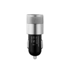 Powerology - Chargeur de voiture de 5 V et 2,1 A, avec 2 ports USB universels - Argent-Compact et facile à transporter