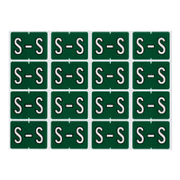 Oxford – Étiquettes alphabétiques compatibles Datafile, « S », vert foncé, paq./240-Assignez des lettres spécifique aux sections de classement individuelles