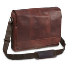 Mancini – Sac messager 99-5468-Brown pour portatif de 15 po avec poche anti-RFID, 16,25 x 3,25 x 12 (po), brun-Bandoulière ajustable
