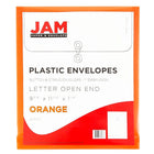 JAM Paper Enveloppes à ouverture au sommet, fermeture à bouton plastique et ficelle, 9 3/4x11 3/4 po, orange, 12/paq.-Idéal pour organiser et ranger les documents importants