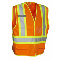 Forcefield - Gilet détachable Deluxe à 5 points, orange, petit/moyen-Ruban rétroréfléchissant en configuration fluorescente contrastée de 4"