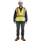 Gilet de signalisation, conforme aux normes CSA pour arpenteurs, jaune lime, SEK235, 6/paquet-Jaune lime