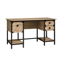 Sauder 54"W La Collection Steel River Bureau - Finition Milled Mesquite-Deux tiroirs avec coulisseaux en métal et butées de sécurité. Tiroir à coulisses à extension complète pour dossiers suspendus de format lettre.