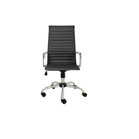 Plata Import - Fauteuil Toni à dossier élevé pour le bureau, noir (LS-3010-BLACK)-Revêtement polyuréthane