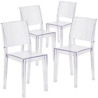 Flash Furniture - Chaise auxiliaire empilable transparente de la série Phantom-Quantité de pile: 8