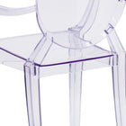 Flash Furniture – Chaise Ghost avec accoudoirs, fini cristal transparent -Siège profilé