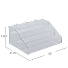 Azar Displays – Présentoir acrylique à étage pour comptoir/panneau perforé/mur à lattes, 3 niveaux (326047)-Fabriqué en acrylique
