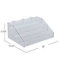 Azar Displays – Présentoir acrylique à étage pour comptoir/panneau perforé/mur à lattes, 3 niveaux (326047)-Fabriqué en acrylique
