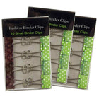 JAM Paper - Pinces relieuses stylées, petites, 19 mm, vert à pois blancs, 3 paquets de 10 (336128838G)-Pinces relieuses décoratives vertes et brunes