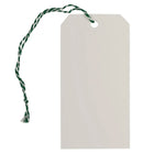 Jam Paper - Étiquettes Cadeaux Premium avec Cordon - Moyen - 4 3/4 po x 2 3/8 po - Blanc avec Cordon Vert - 100 Pack-Étiquette cadeau blanche