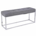 Plata Decor - Cisne Chome Banc avec tissu Top - Gris-Acier inoxydable