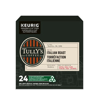 Tully's - Café très corsé de torréfaction italienne, capsules K-Cup - paquet de 24-Torréfaction : extra corsé