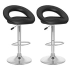 Nicer Furniture - tabouret de bar la lune - noir - 2 pièces-Les coussins rembourrés en PU ajoutent un confort supplémentaire, un soutien du dos de 10 3/4 pouces de haut.