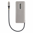 StarTech - Hub portable USB-C vers USB-A à 4 ports - Gris sidéral-Câble hôte intégré de 9,8 po avec gestion des câbles enveloppants