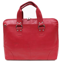 Designer Ashlin  Porte-documents à fermeture éclair pour femmes Kellin  Cuir de vachette grainé  Rouge-Longue bandoulière amovible.