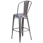 Flash Furniture - Tabouret de bar à enduit lustré de 30 pouces de hauteur pour l'intérieur avec dossier-Trous de drainage dans le siège