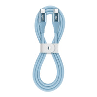 LOGiiX - Vibrance Câble Silicone USB-C vers USB-C - Bleu-Câble de chargement ultra-doux, coloré et flexible de 1M (~ 3 pieds)