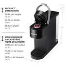 Keurig K-Slim Plus - Cafetière une tasse à la fois pour capsule K-Cup avec et technologie MultiJet - noir-Convient aux tasses de voyage : la cuvette d’égouttage amovible permet d’accommoder les tasses de voyage d'une hauteur de 17.75 cm (7 po) et peut contenir une infusion accidentelle complète pour faciliter le nettoyage.