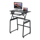 Rocelco - Ensemble rehausseur de bureau de luxe à hauteur ajustable de 40" et support au sol - Noir-OREILLET TROU: Pour une gestion des câbles sans tracas, ou pour installer un support de moniteur pour 1, 2 ou 3 moniteurs, tels que le Rocelco DM1, DM2 ou DM3